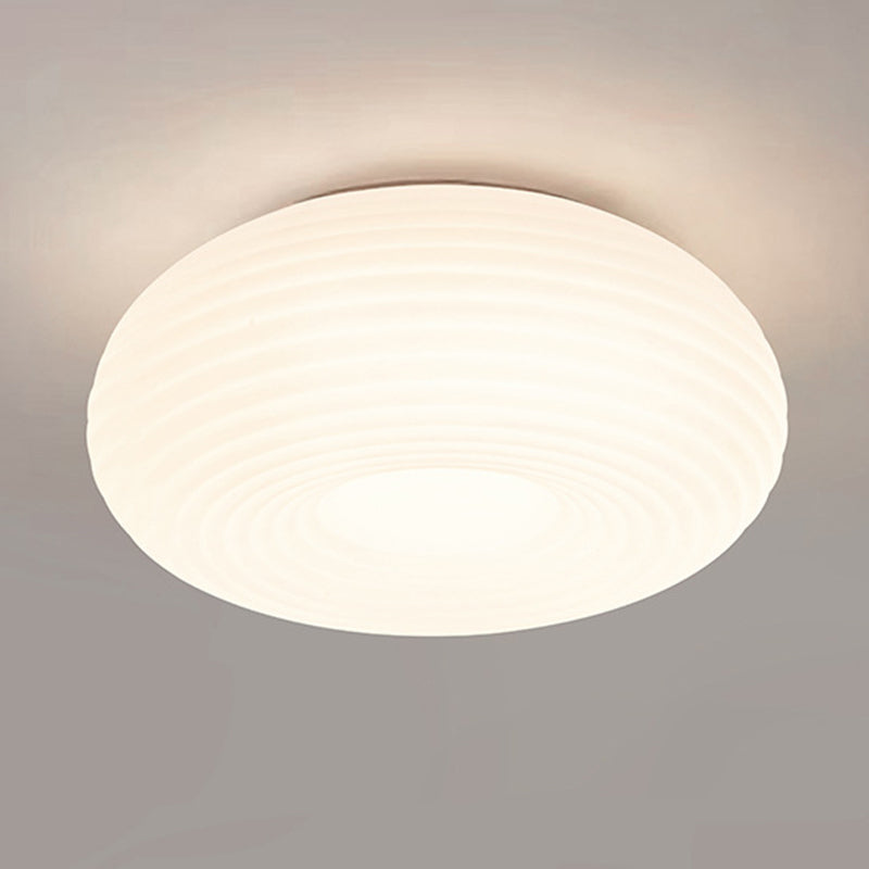 Single White Modern Flush Mount Lighting Unique LED Ceiling Light for Bedroom