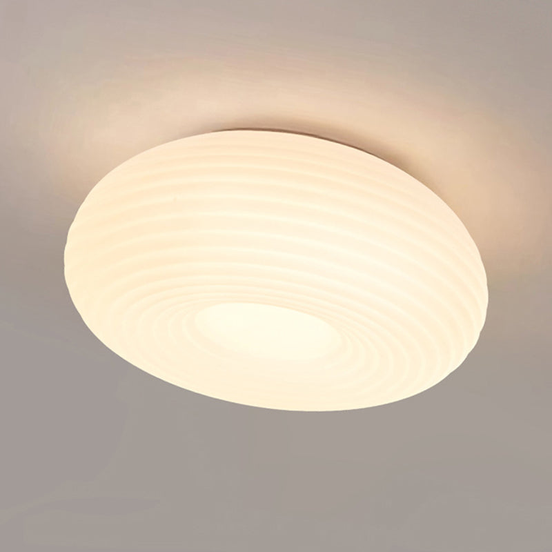 Single White Modern Flush Mount Lighting Unique LED Ceiling Light for Bedroom