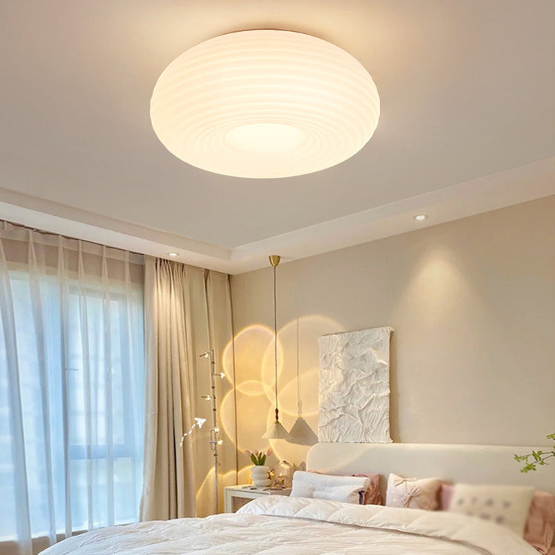 Single White Modern Flush Mount Lighting Unique LED Ceiling Light for Bedroom