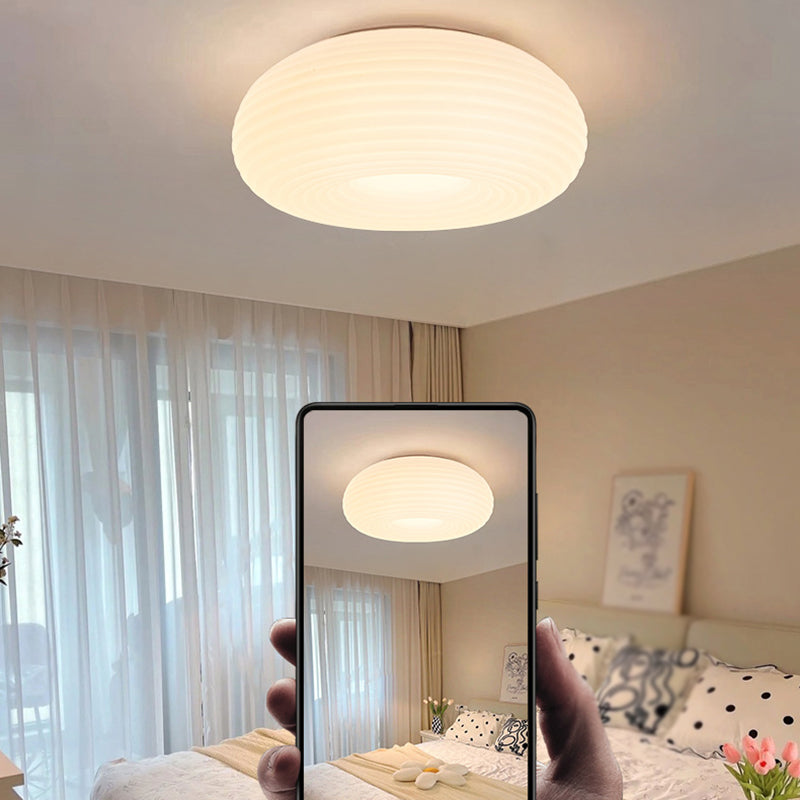 Single White Modern Flush Mount Lighting Unique LED Ceiling Light for Bedroom