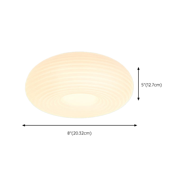 Single White Modern Flush Mount Lighting Unique LED Ceiling Light for Bedroom