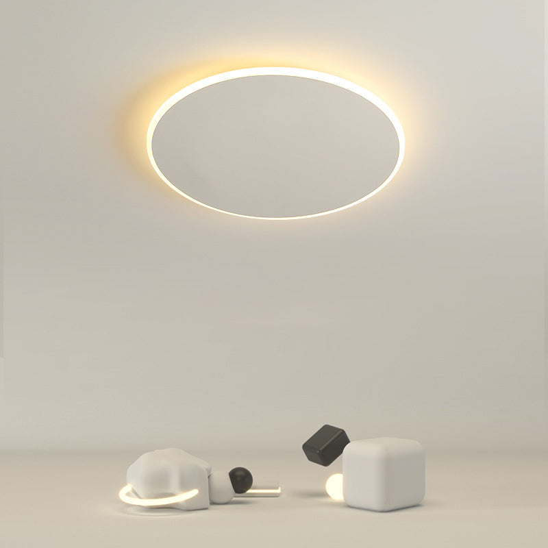 Single White Modern Flush Mount Lighting LED Ceiling Light for Bedroom