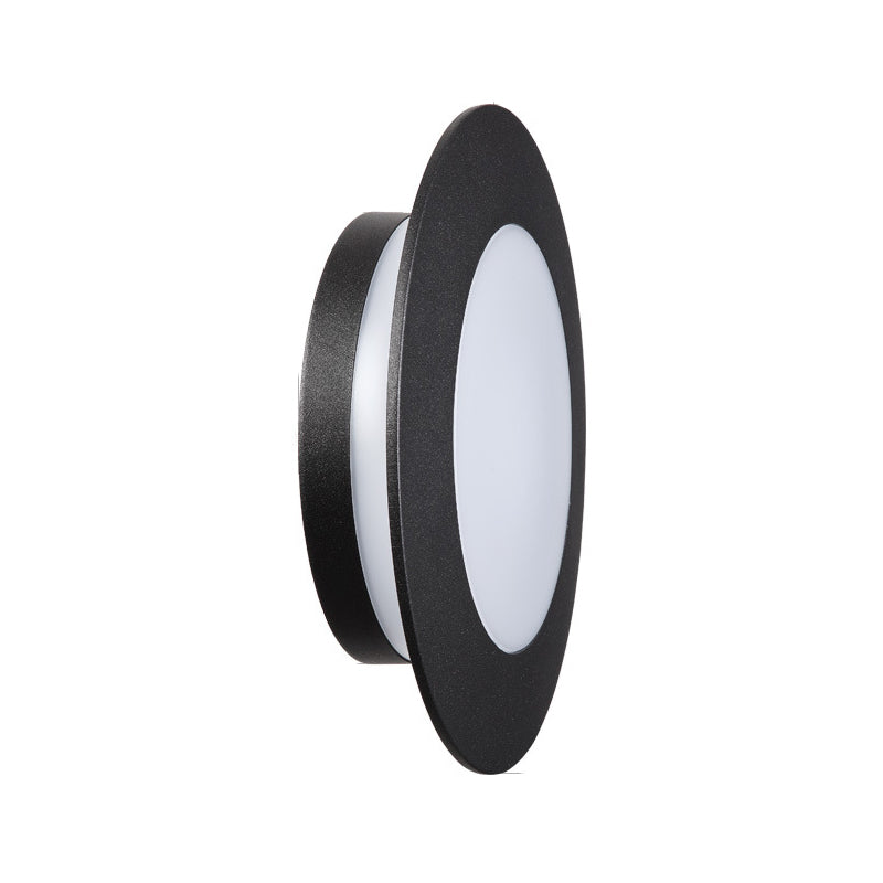 1 - Light Interior LED Wall Light Contemporary Round Black Wall Mount