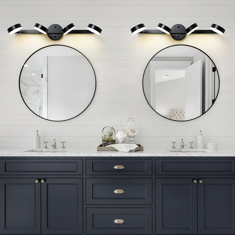 Dark Black 4 - Light LED Bathroom Vanity Lighting Modern Iron Bath Light