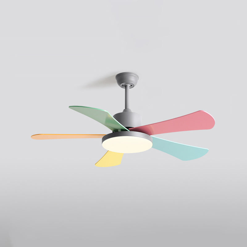 Contemporary Ceiling Fan Light Fixture Colorful LED Ceiling Flush Mount for Bedroom