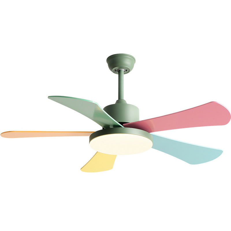 Contemporary Ceiling Fan Light Fixture Colorful LED Ceiling Flush Mount for Bedroom