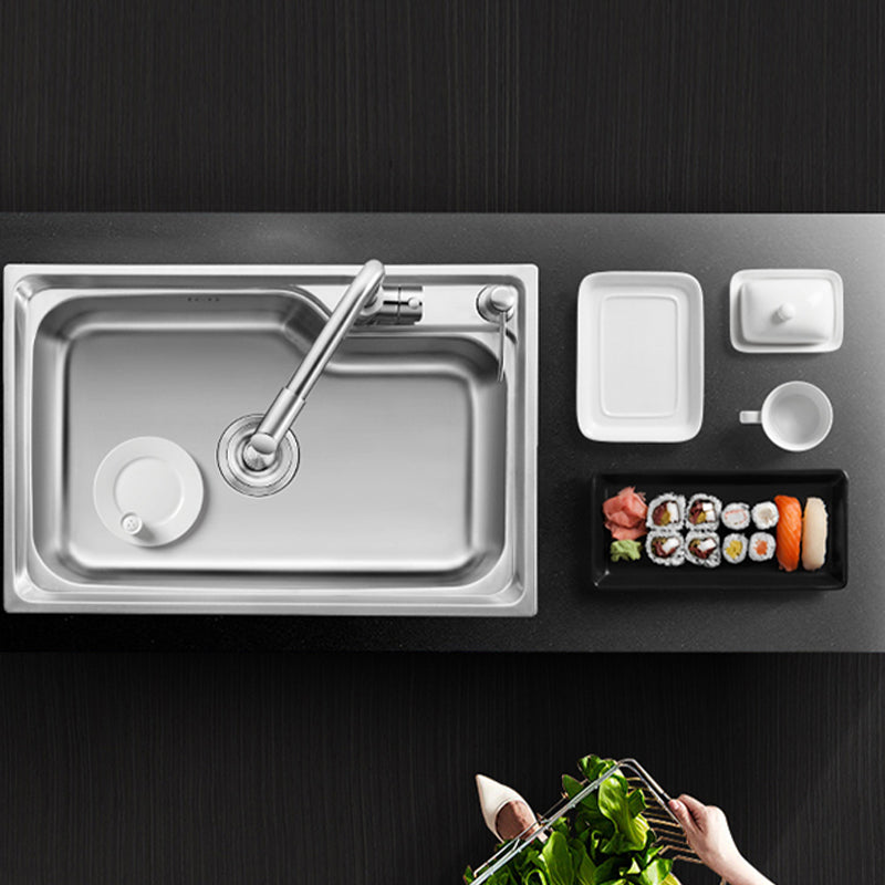 Modern Style Kitchen Sink Dirt Resistant Drop-In Kitchen Sink with Drain Assembly