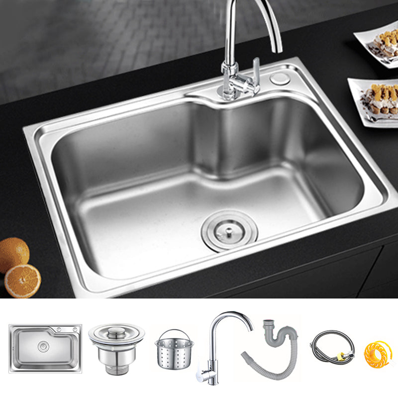 Modern Style Kitchen Sink Dirt Resistant Drop-In Kitchen Sink with Drain Assembly