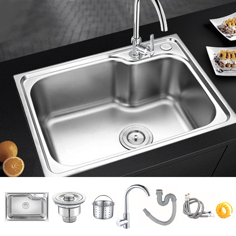 Modern Style Kitchen Sink Dirt Resistant Drop-In Kitchen Sink with Drain Assembly