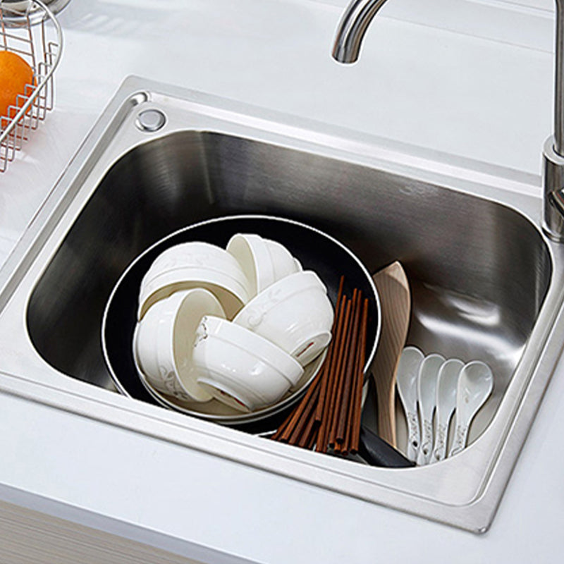 Modern Style Kitchen Sink Dirt Resistant Drop-In Kitchen Sink with Drain Assembly