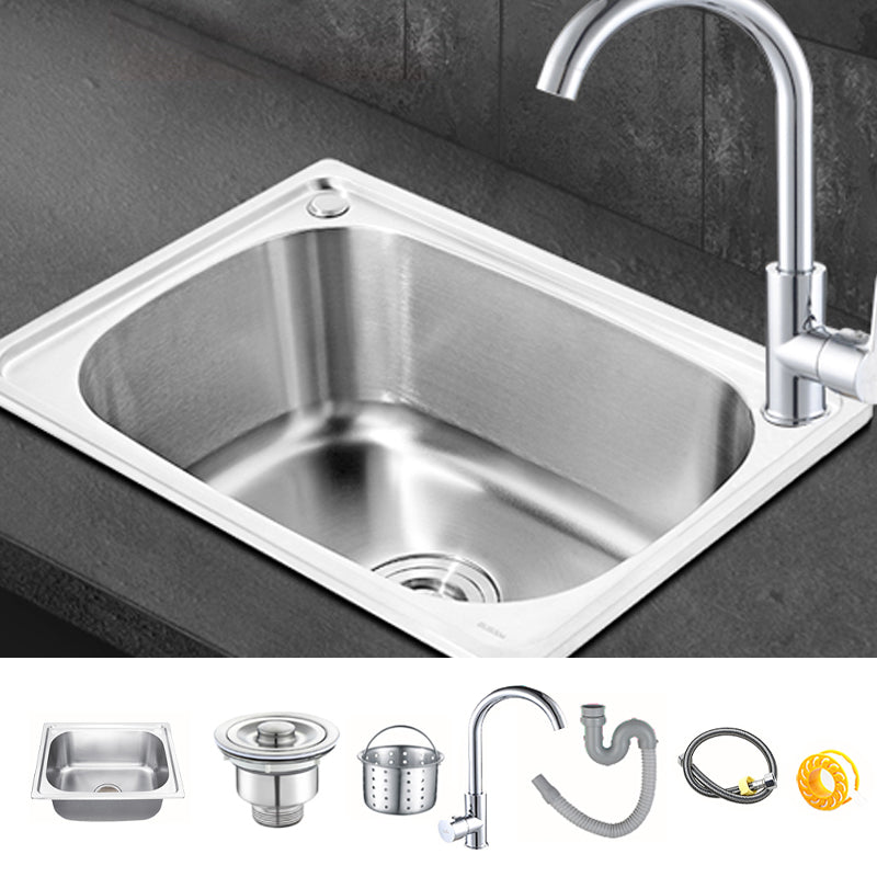 Modern Style Kitchen Sink Dirt Resistant Drop-In Kitchen Sink with Drain Assembly