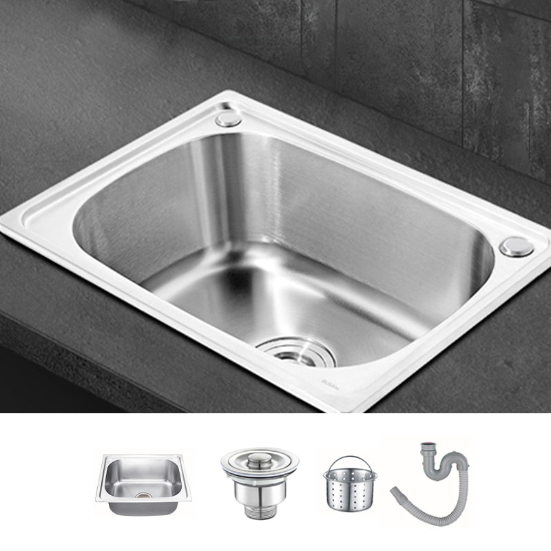 Modern Style Kitchen Sink Dirt Resistant Drop-In Kitchen Sink with Drain Assembly