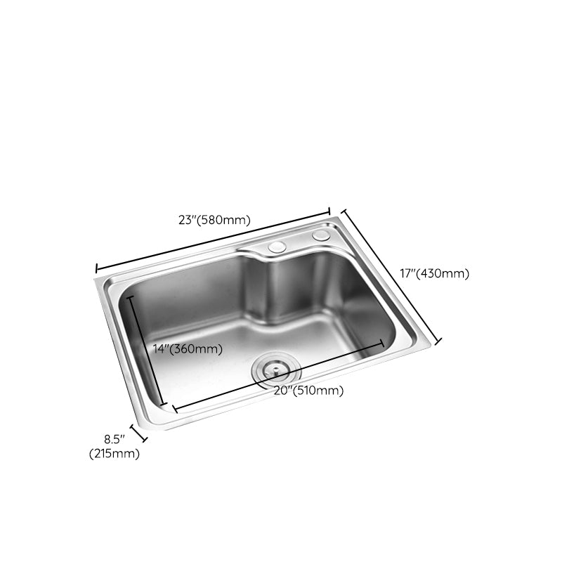 Modern Style Kitchen Sink Dirt Resistant Drop-In Kitchen Sink with Drain Assembly