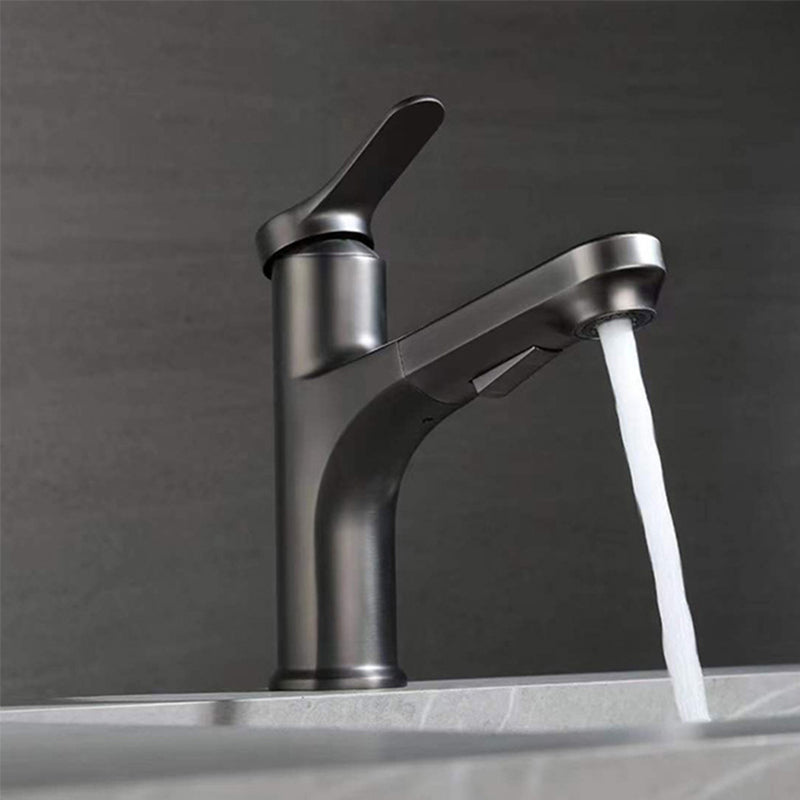 Contemporary Pull-out Faucet Single Lever Handle Faucet for Bathroom