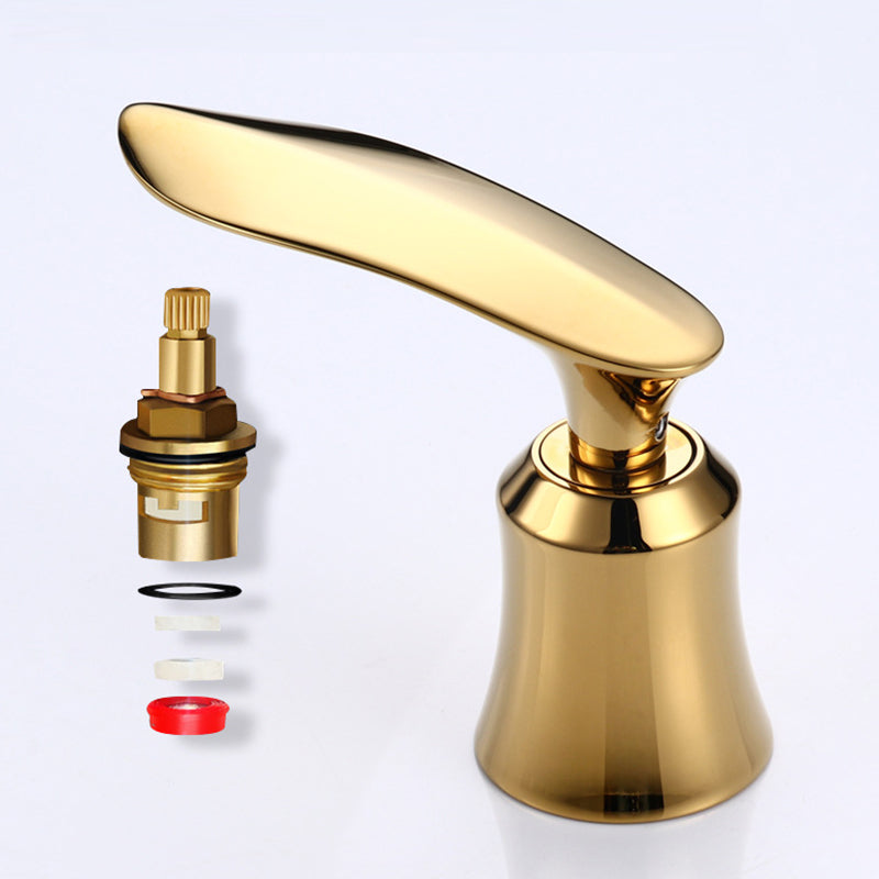 5.1" H Brass Basin Lavatory Faucet Double Handles Bathroom Faucet