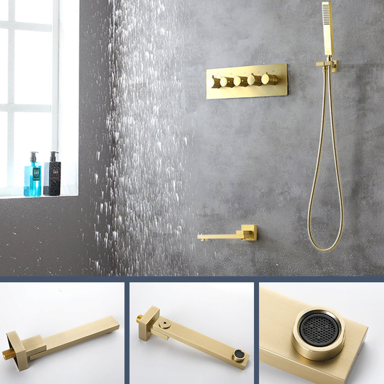 Modern Shower Trim Brass Body Jets Adjustable Shower Head Shower System