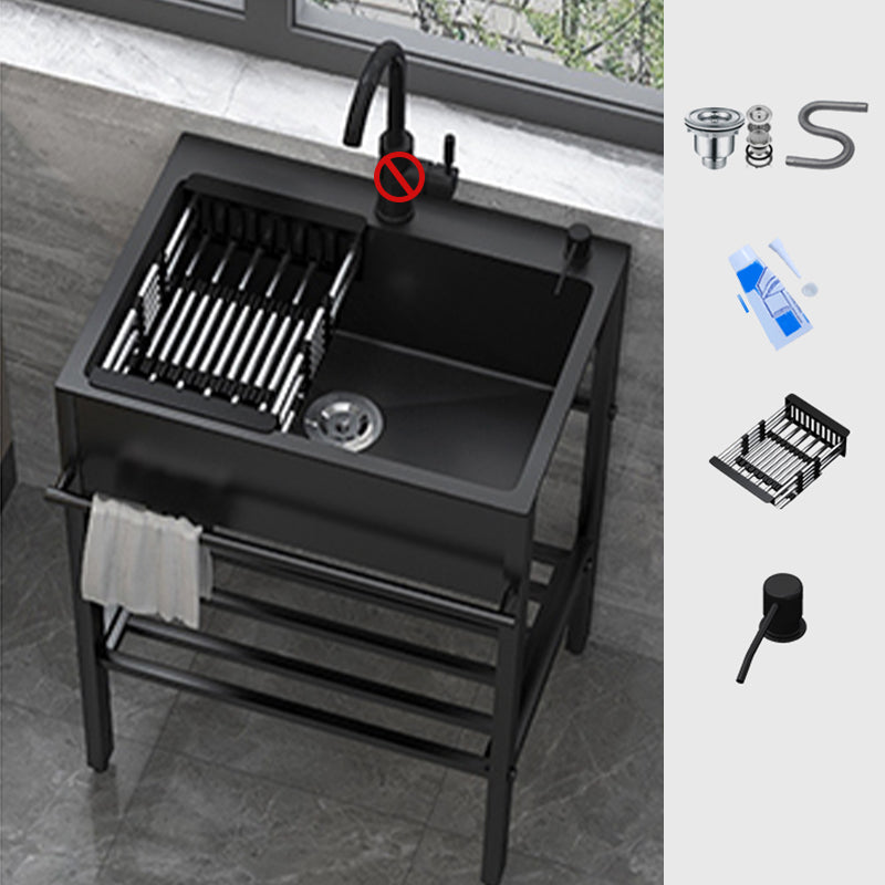 Contemporary Style Kitchen Sink Drop-In Noise-cancelling Design Kitchen Sink with Frame