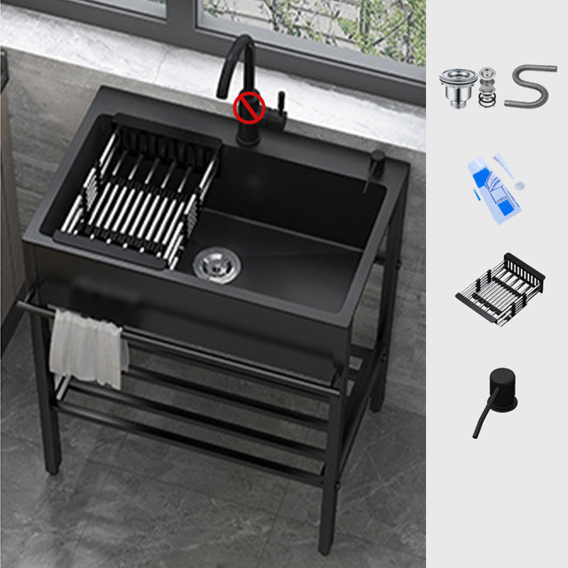 Contemporary Style Kitchen Sink Drop-In Noise-cancelling Design Kitchen Sink with Frame