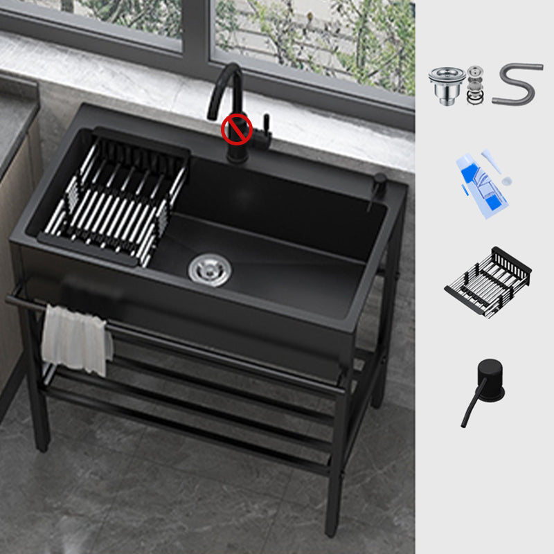 Contemporary Style Kitchen Sink Drop-In Noise-cancelling Design Kitchen Sink with Frame