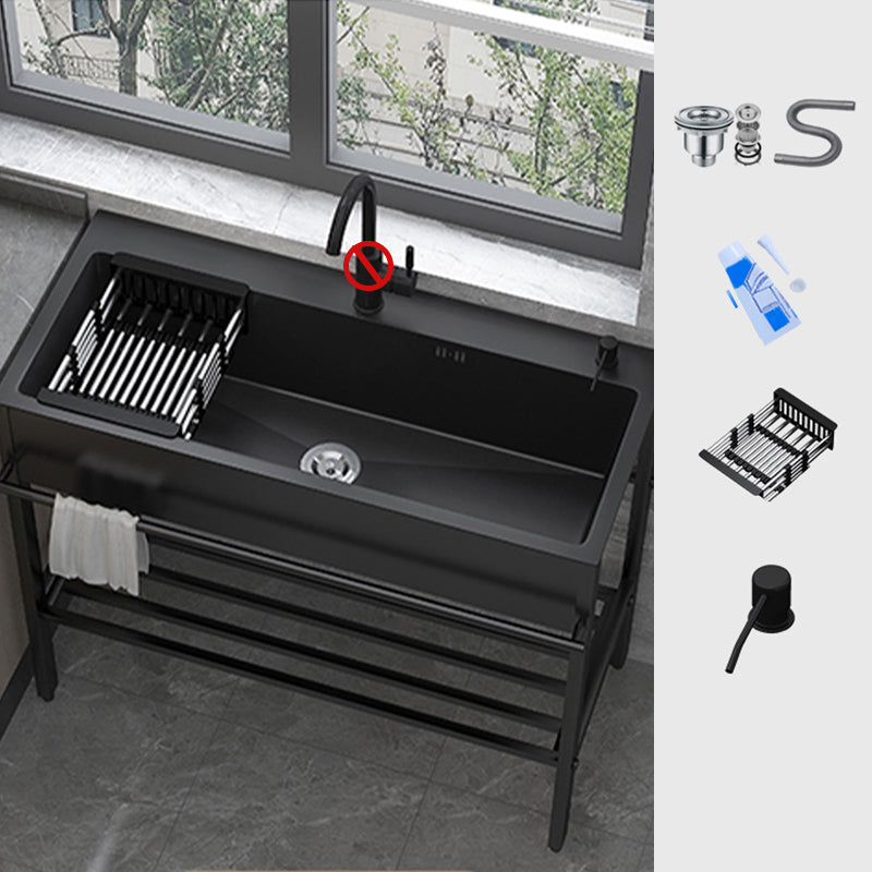 Contemporary Style Kitchen Sink Drop-In Noise-cancelling Design Kitchen Sink with Frame