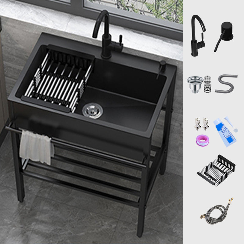 Contemporary Style Kitchen Sink Drop-In Noise-cancelling Design Kitchen Sink with Frame