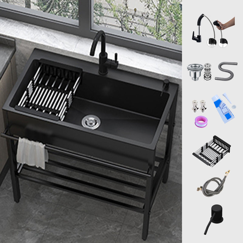 Contemporary Style Kitchen Sink Drop-In Noise-cancelling Design Kitchen Sink with Frame