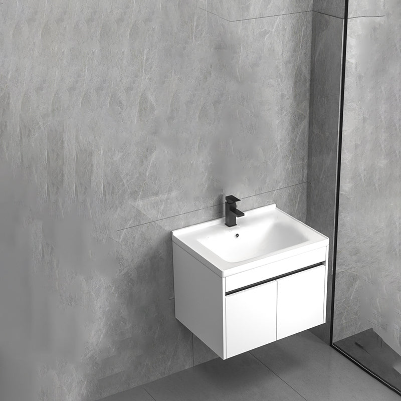 Modern Bathroom Vanity Set Wood Standalone Cabinet and Mirror Space Saver Vanity