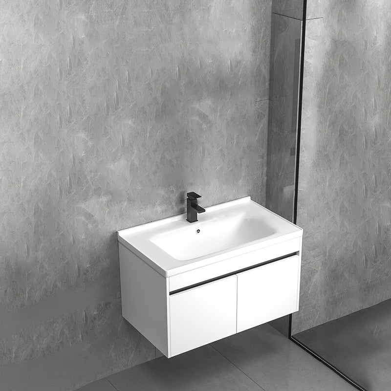 Modern Bathroom Vanity Set Wood Standalone Cabinet and Mirror Space Saver Vanity