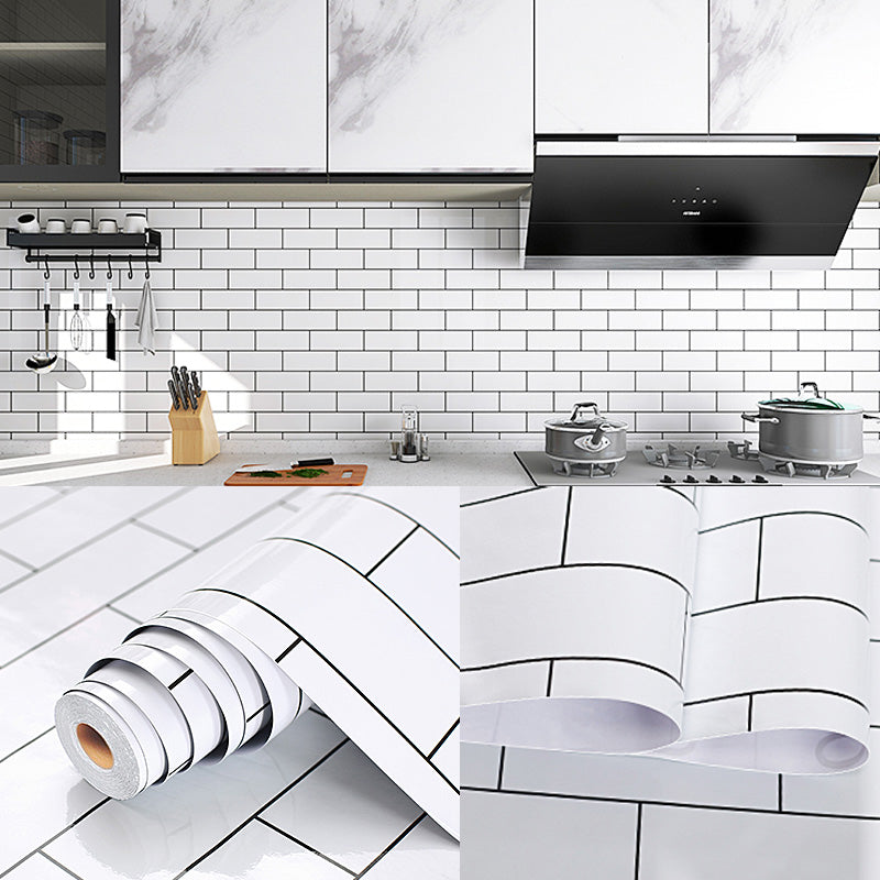 Single Tile Wallpaper Contemporary Kitchen Peel and Stick Backsplash