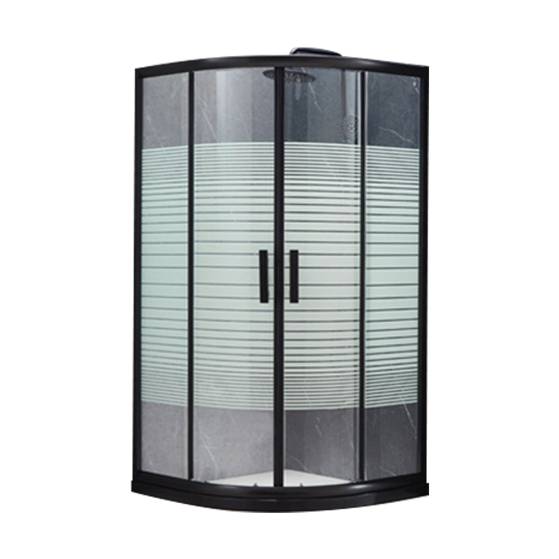 Tempered Glass Shower Stall with Fixed Panel Rounded Shower Stall