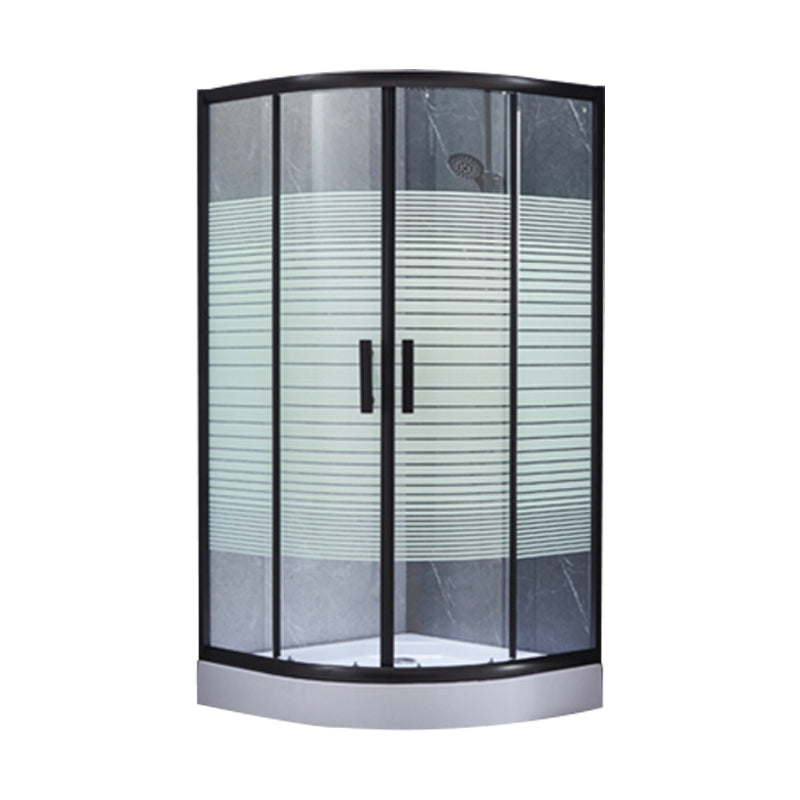 Tempered Glass Shower Stall with Fixed Panel Rounded Shower Stall