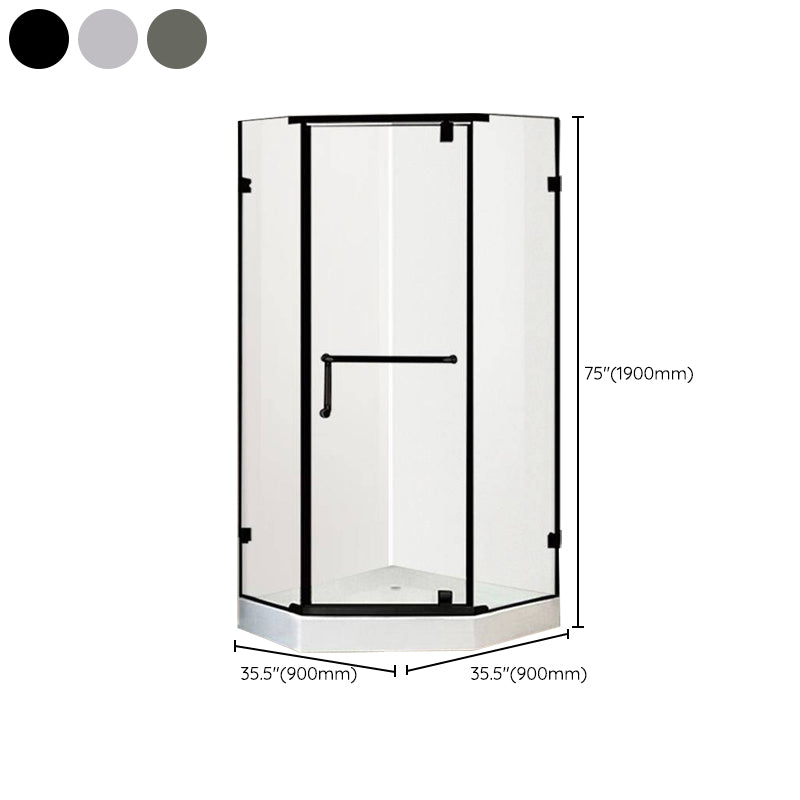 Neo-Angle Clear Shower Enclosure Corner Shower Stall with Header