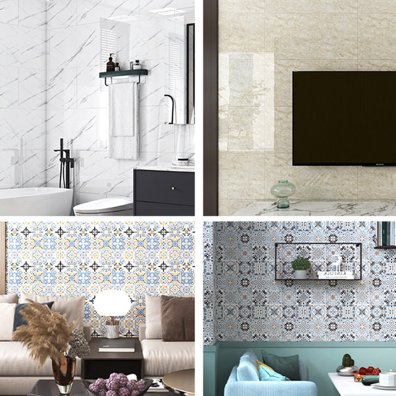 Bathroom Mosaic Tile Marble Print Peel and Stick Backsplash Tile