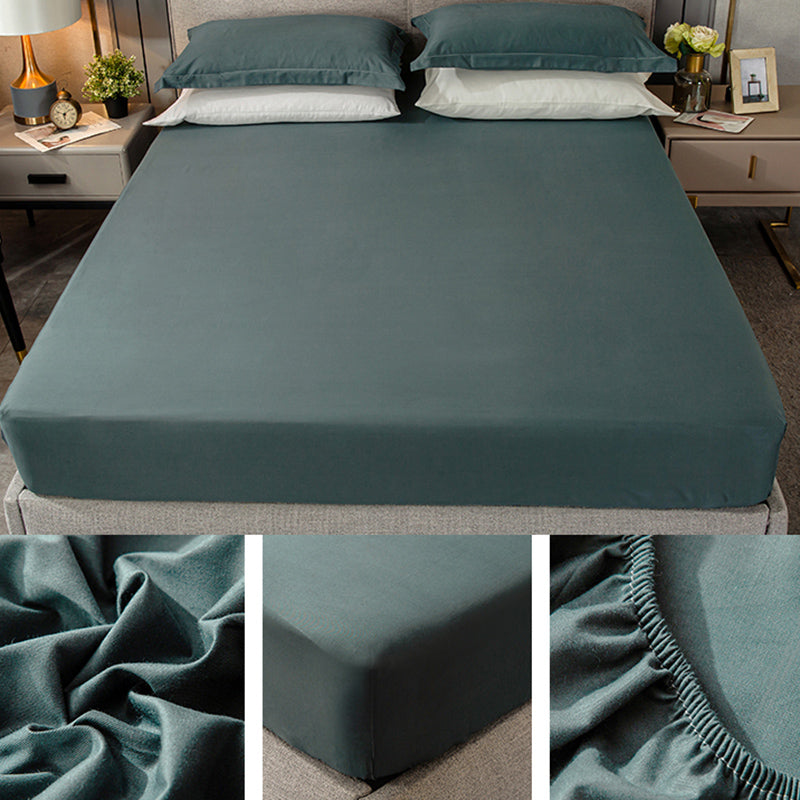 Fade Resistant Bed Sheet Solid Color One Piece Breathable Fitted Sheet