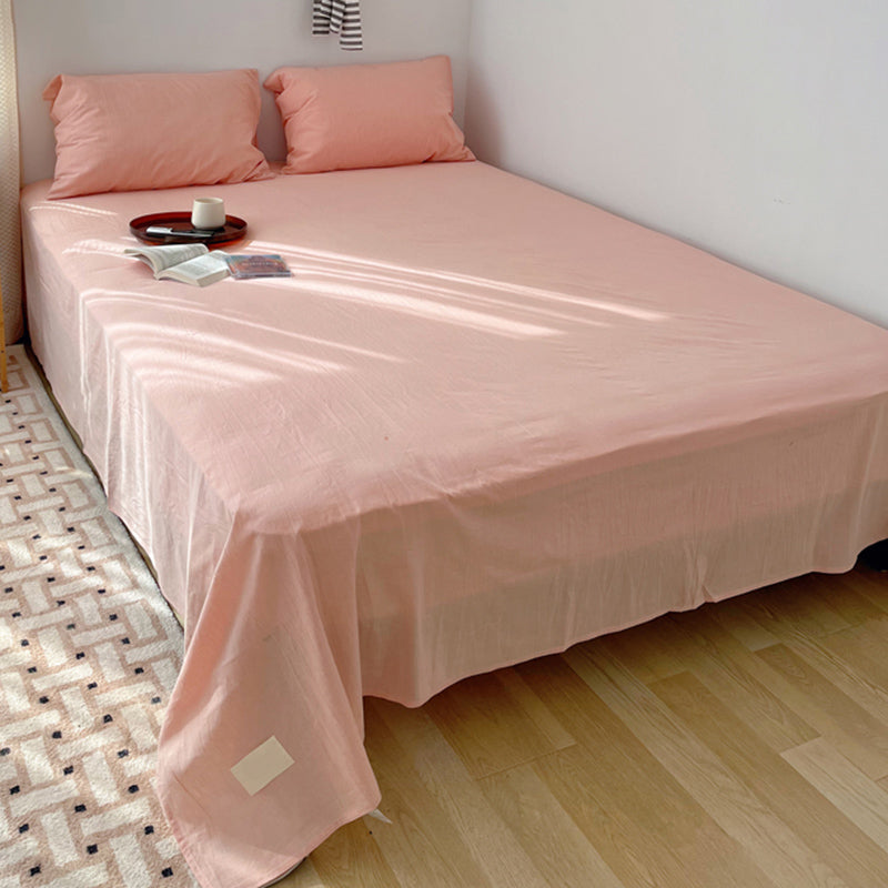 Cotton Bed Sheet Pure Color Breathable Soft Simple Bed Sheet Set