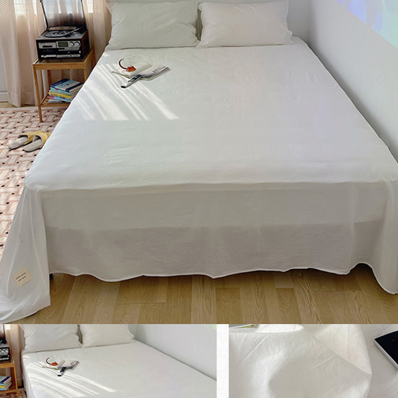 Cotton Bed Sheet Pure Color Breathable Soft Simple Bed Sheet Set