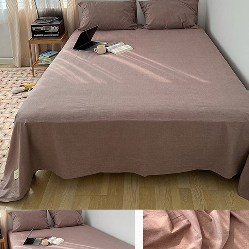 Cotton Bed Sheet Pure Color Breathable Soft Simple Bed Sheet Set