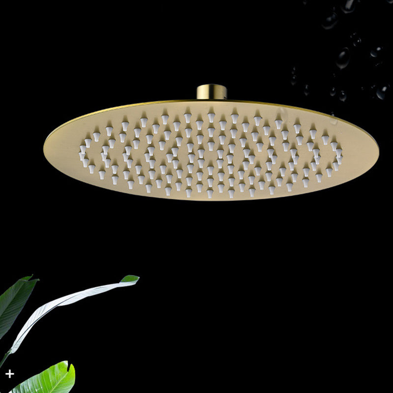 Polished Brass Round Fixed Shower Head Stainless Steel Wall-Mount Showerhead