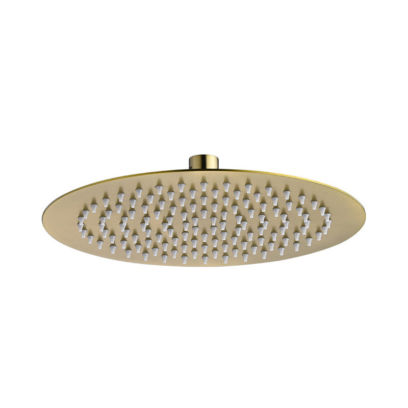 Polished Brass Round Fixed Shower Head Stainless Steel Wall-Mount Showerhead