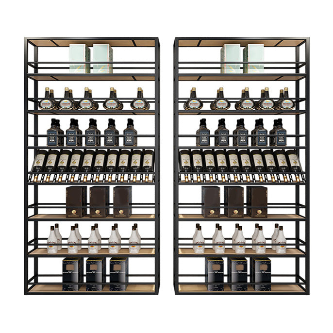 Metal Floor Bottle Wine Rack Contemporary Black Wine Holder Rack