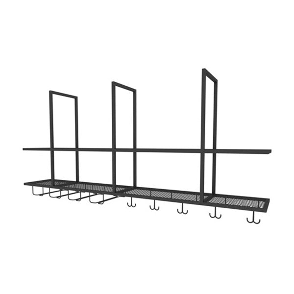 Metal Hanging Wine Glass Rack Modern Black Wine Rack Kit with Shelves