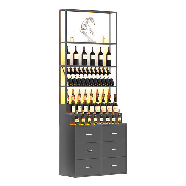 Metal Floor Wine Glass Rack Modern Style Wine Bottle Holder for Indoor