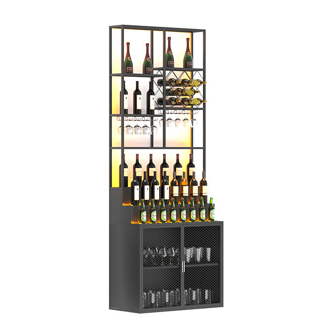 Metal Floor Wine Glass Rack Modern Style Wine Bottle Holder for Indoor