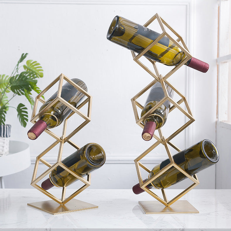 Metal Tabletop Wine Glass Rack Modern Gold Wine Holder for Kitchen