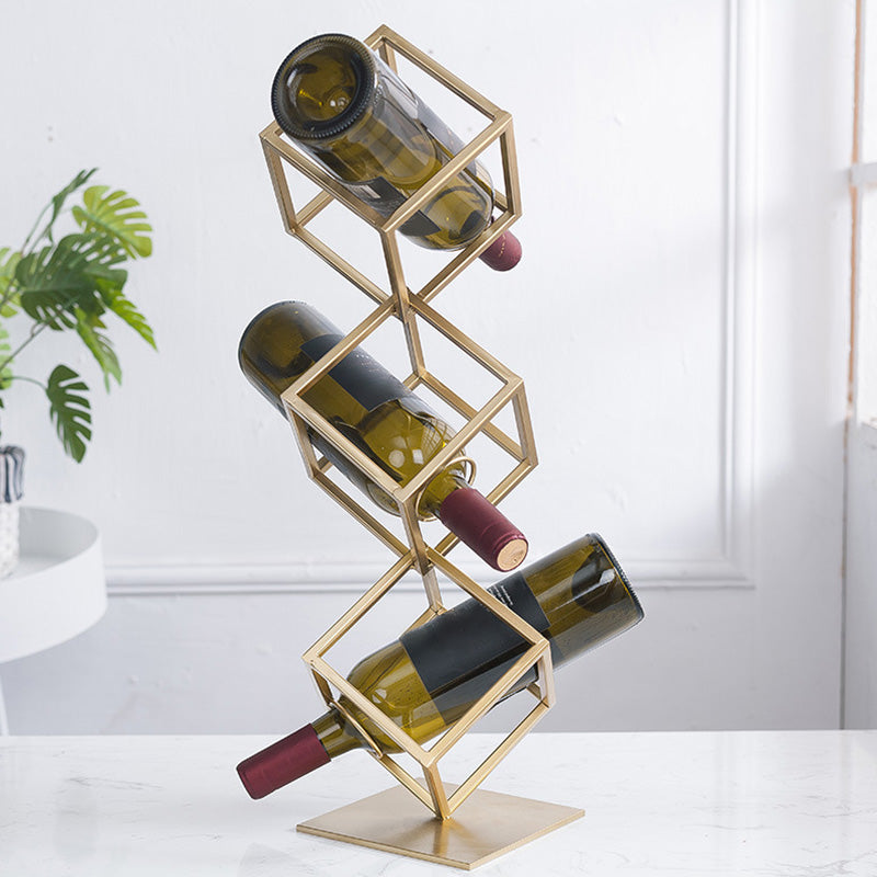 Metal Tabletop Wine Glass Rack Modern Gold Wine Holder for Kitchen