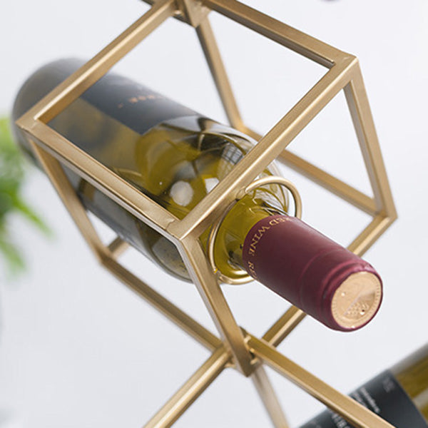 Metal Tabletop Wine Glass Rack Modern Gold Wine Holder for Kitchen