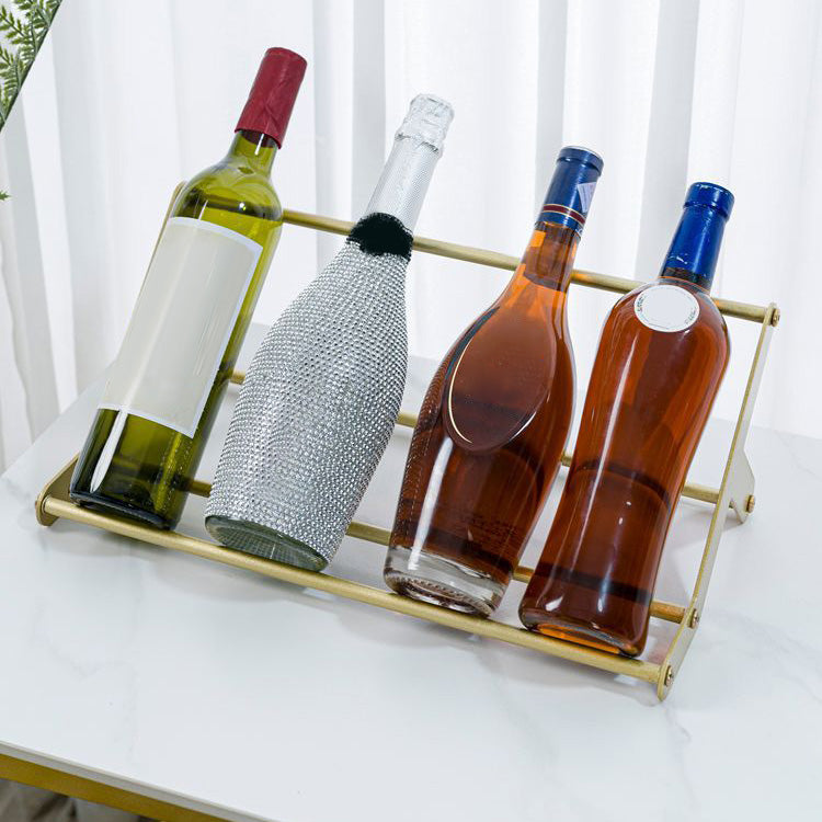 Metal Tabletop Wine Glass Rack Modern Gold Wine Holder for Kitchen