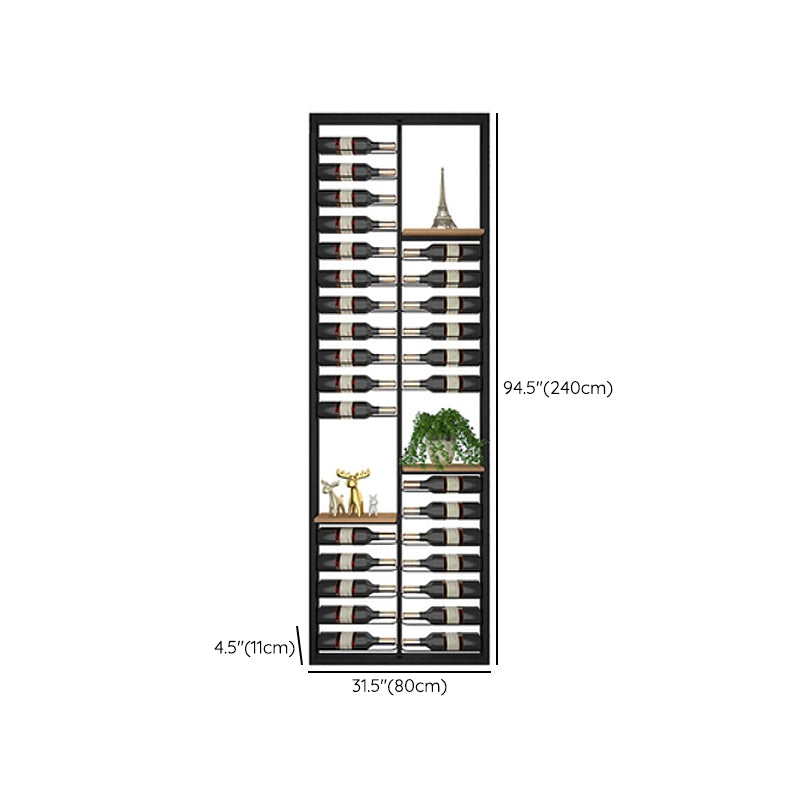 Metal Floor Bottle Wine Rack Modern Black Wine Holder with Shelf