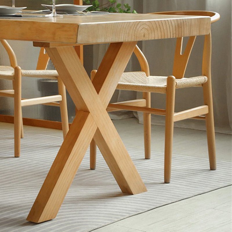 Solid Wood Dining Set 1/2/5 Pcs Rectangle Dining Table and Wishbone Chairs