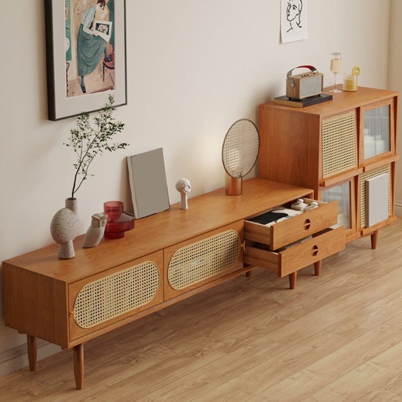 Scandinavian TV Media Stand Solid Wood TV Console with Drawers